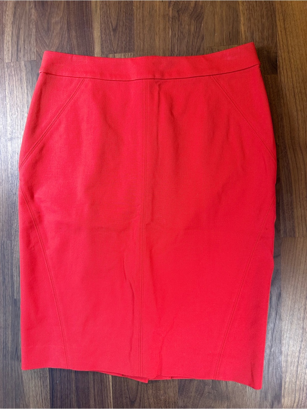 Ann Taylor Petite 0P Red Stretch Pencil Skirt Back Zip Workwear